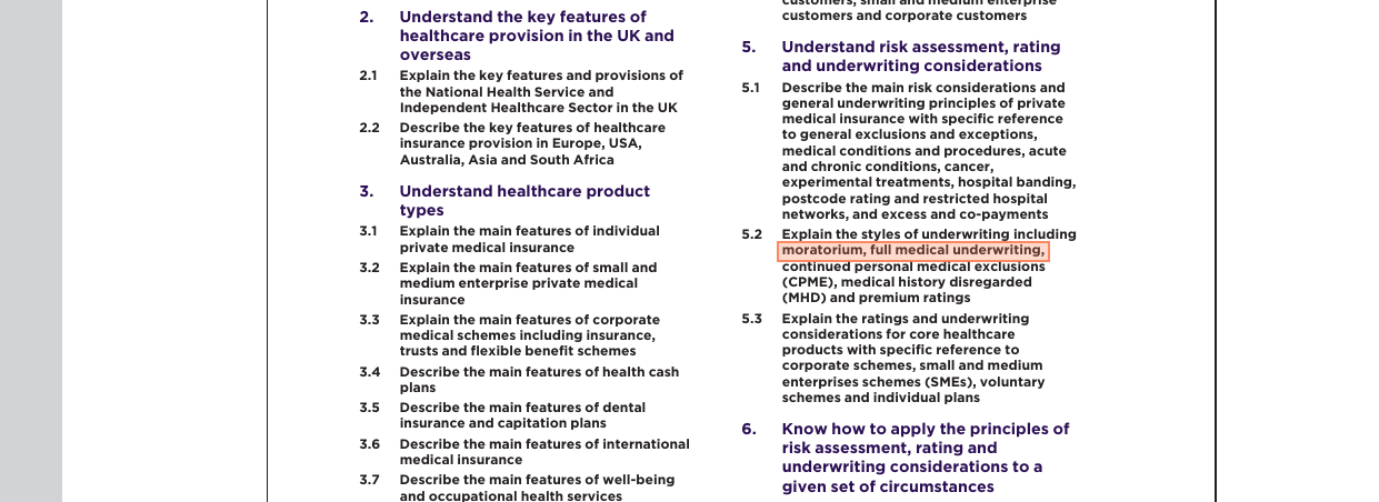 Pre-existing conditions - PECE, moratorium, full medical underwriting - IF7 page 8